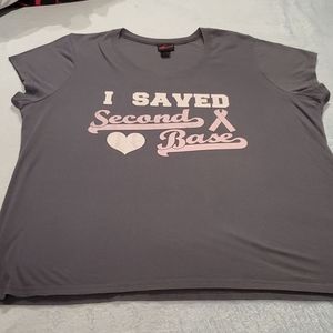 Breast Cancer Baseball Theme Crew Neck Tshirt